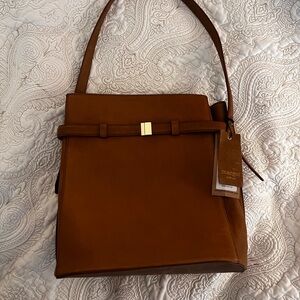 Margot Tan Leather Shoulder Bag